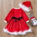 【12M-5Y】Girl Sweet Christmas Red Dress With Hat
