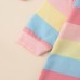 【0M-18M】Baby 2-piece Long Sleeve Rainbow Romper With Hat