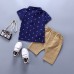 【12M-5Y】Boys Allover Anchor Shirt And Pants Set