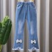 【2Y-9Y】Girl Fashion Blue Jeans