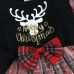 【3M-24M】Girls Christmas Elk Printed Long Sleeve Plaid Dress - 33264