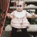 Cotton Lace Female Baby Bib Princess Bib Saliva Towel 360 Degree Rotation Child Fake Collar Decoration  Color  U  shaped Apricot