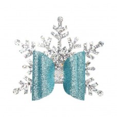 6 PCS Christmas Snowflake Girl Bow Hairpin Baby Headwear Hair Accessories  Blue